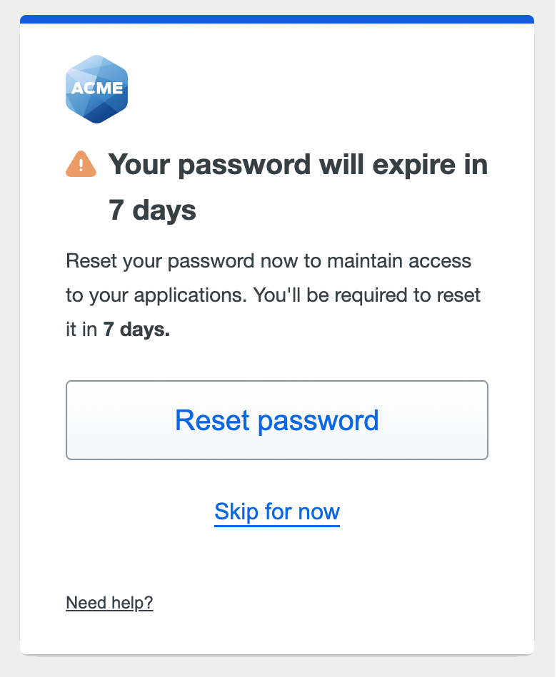Duo Single Sign-On Password Reset Link