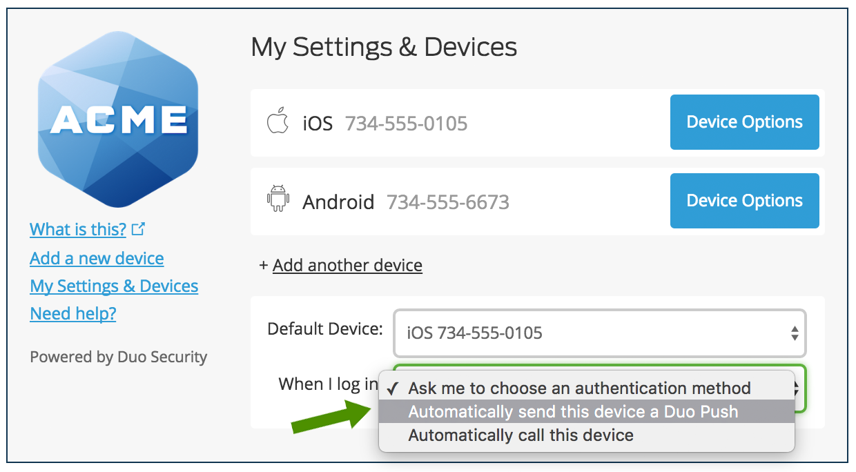 Add A New Device Guide To Two Factor Authentication Duo Security