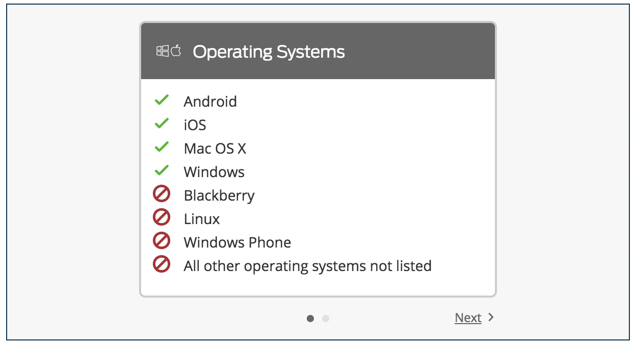 Permitted OS Platforms List