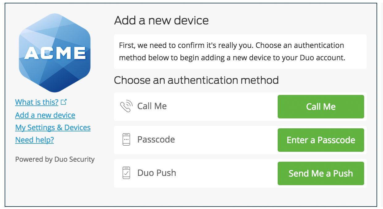 Authenticate to Add a Device