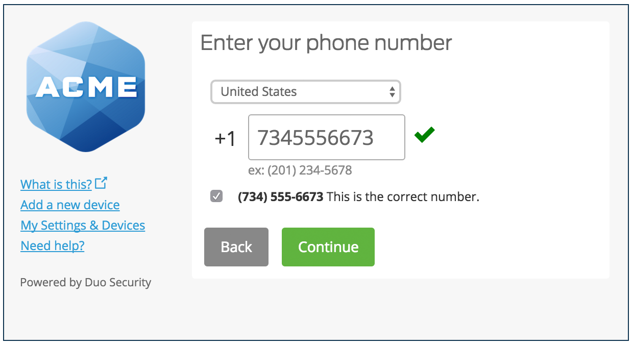Enter and Confirm Phone Number