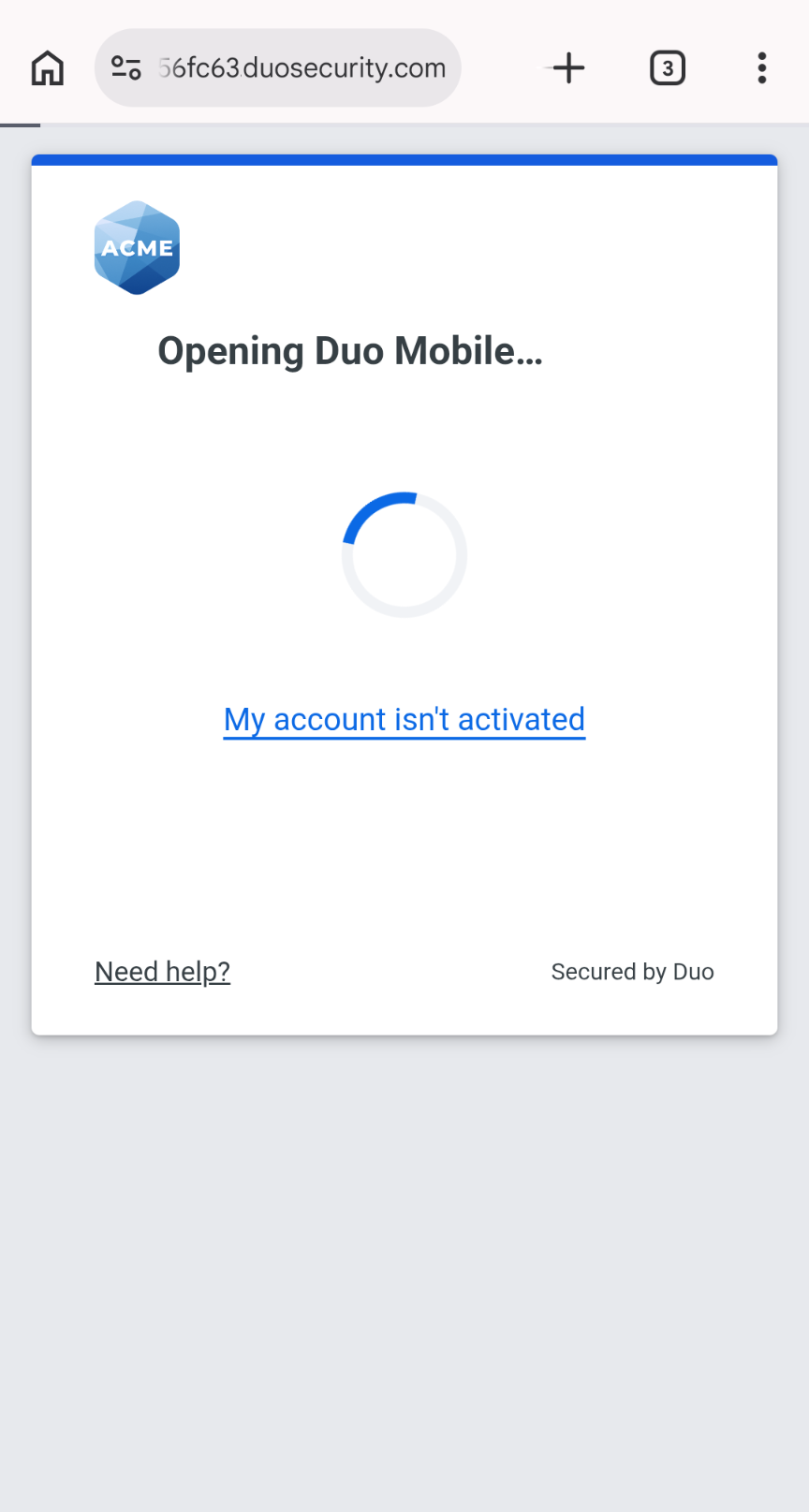 Android Duo Mobile Inline Verification - Step 2