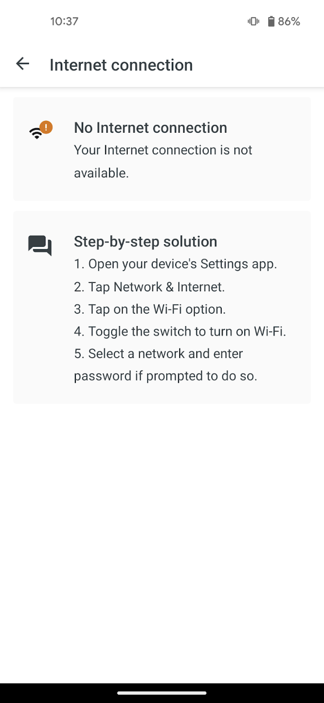 Troubleshoot Internet in Duo Mobile Android