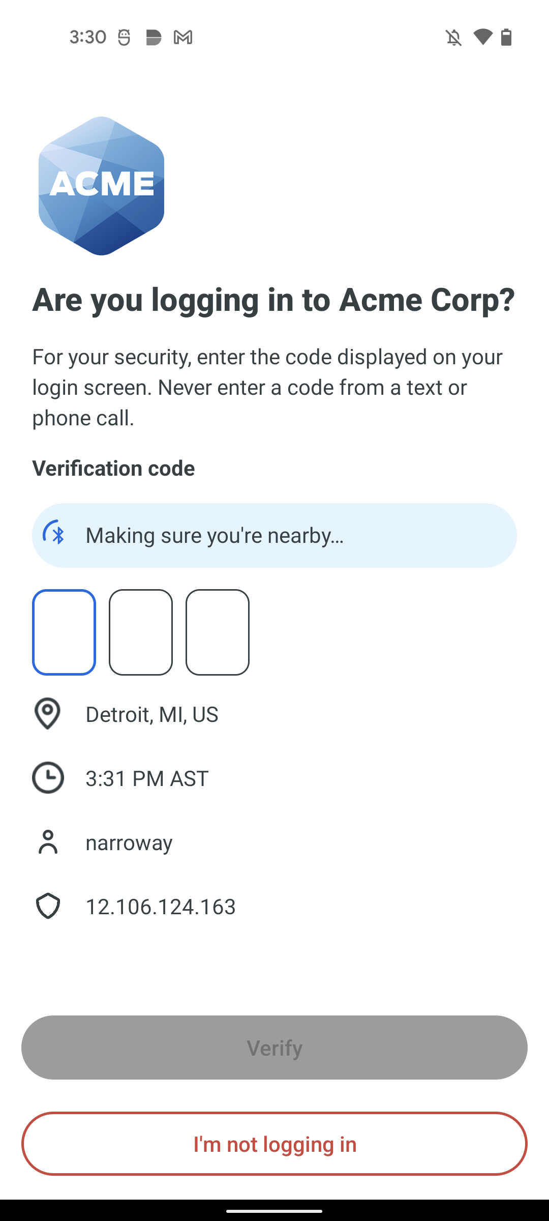 Verified Duo Push Bluetooth Checking Proximity