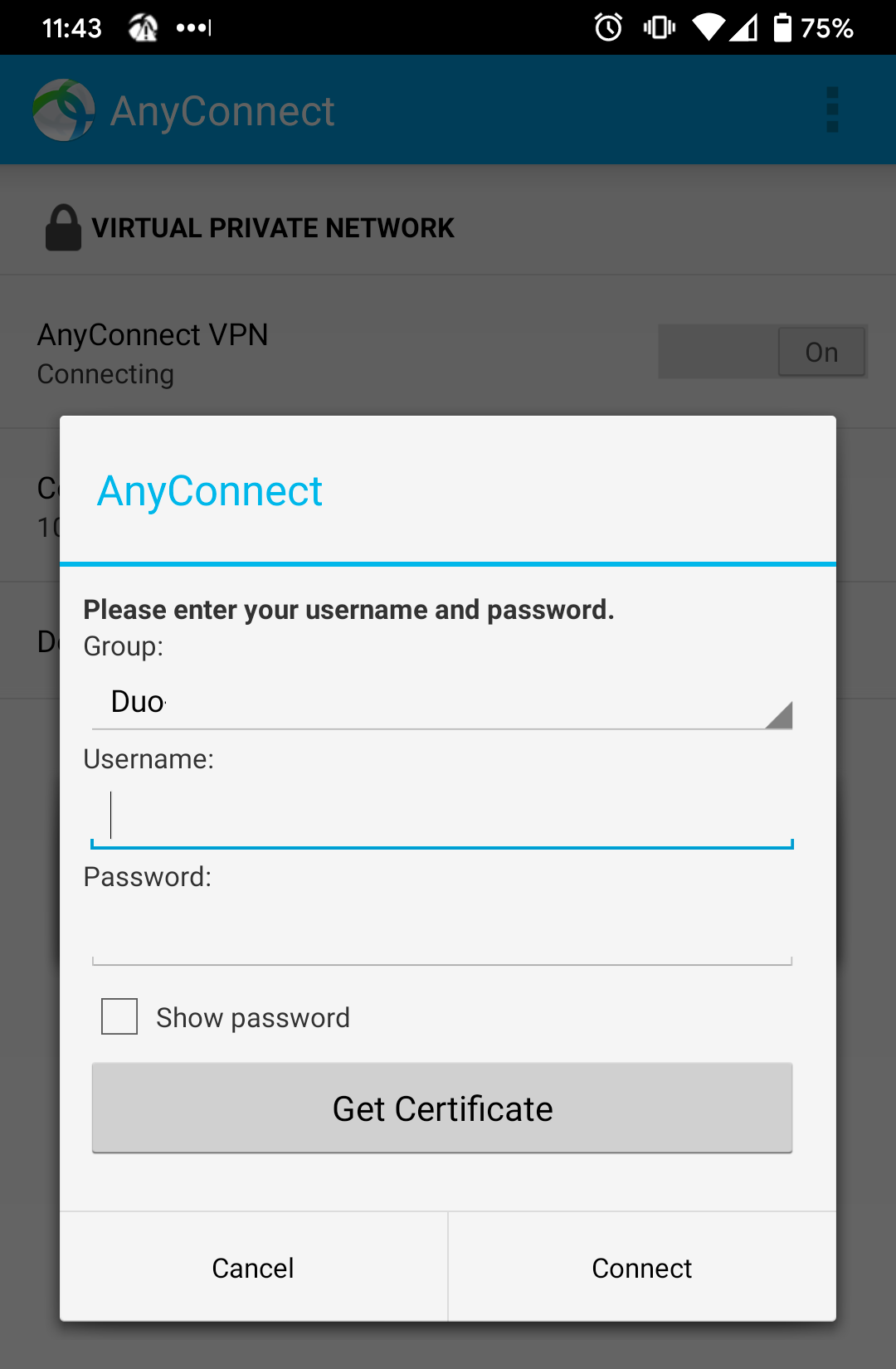 Cisco anywhere connect secure mobile client