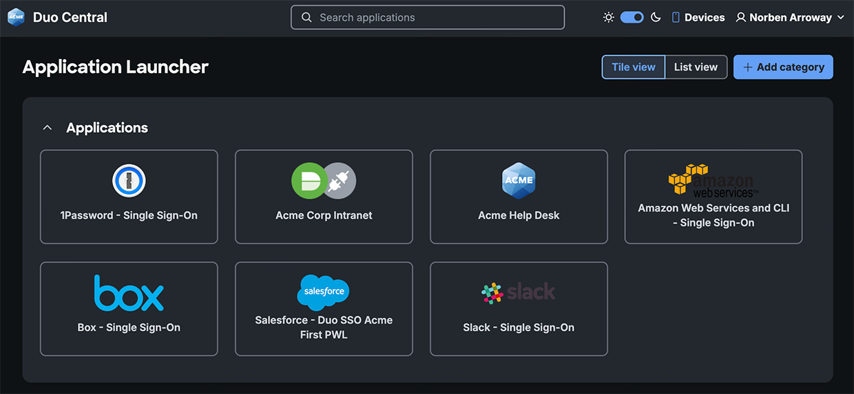 Duo Central Dark Mode