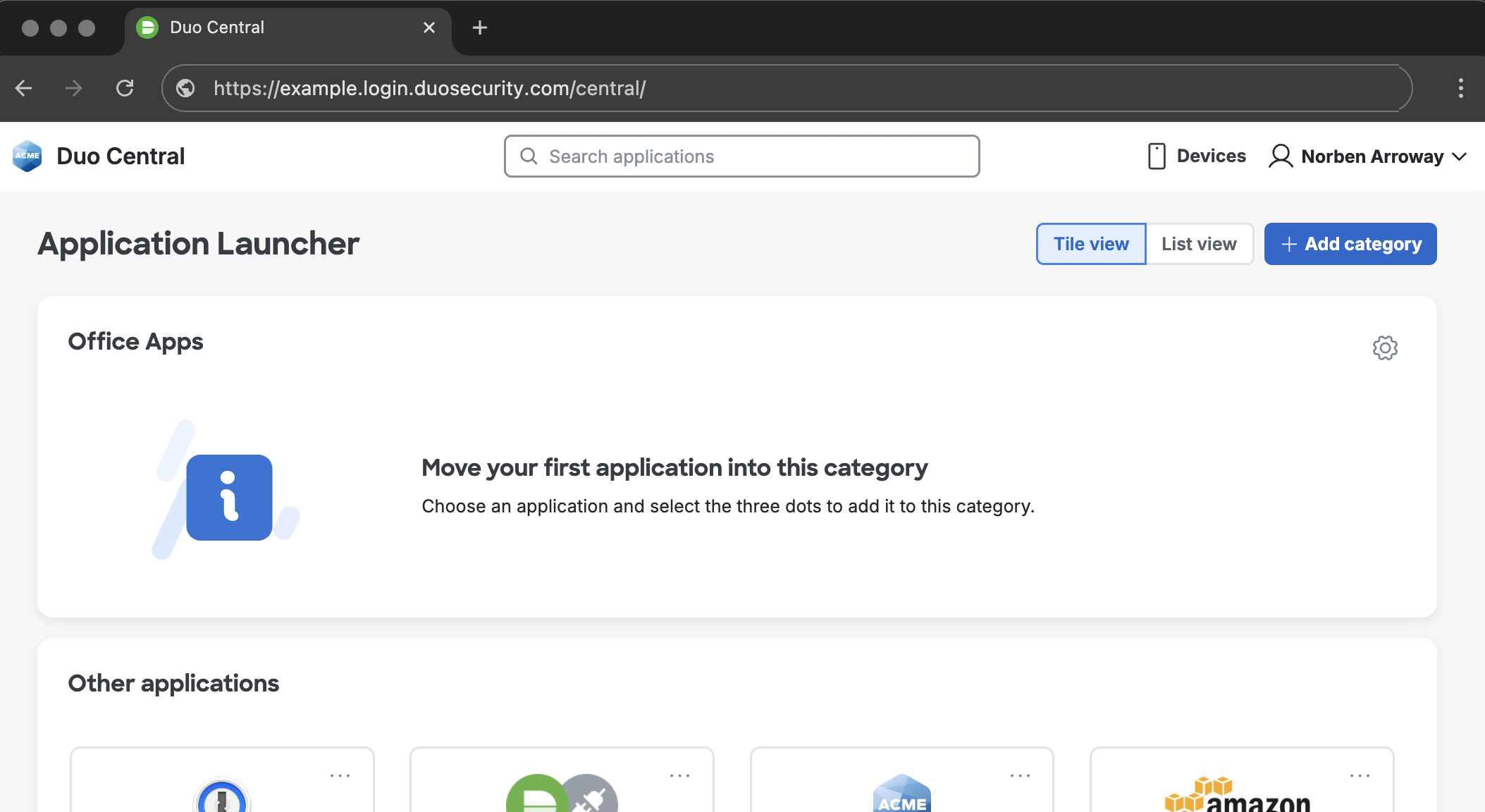 Application Category Added to Duo Central