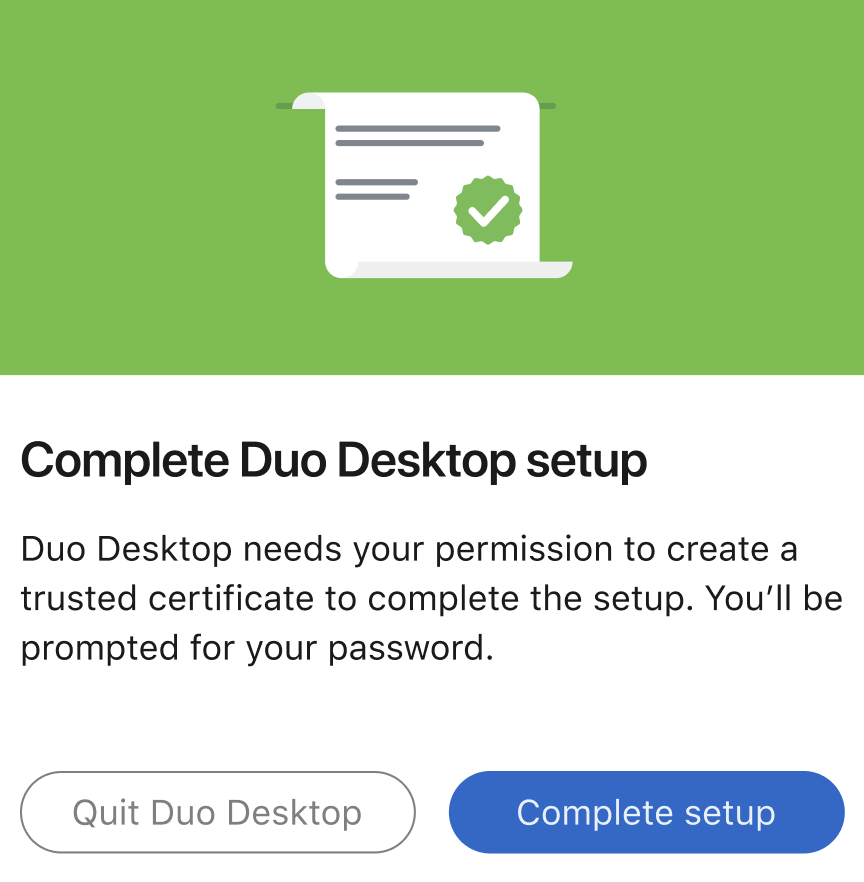 Duo Desktop Complete Setup macOS