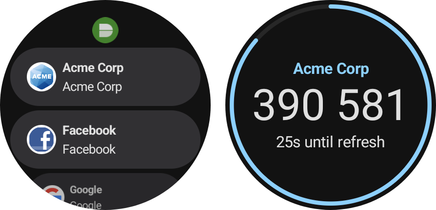 Passcodes on Android Wear OS