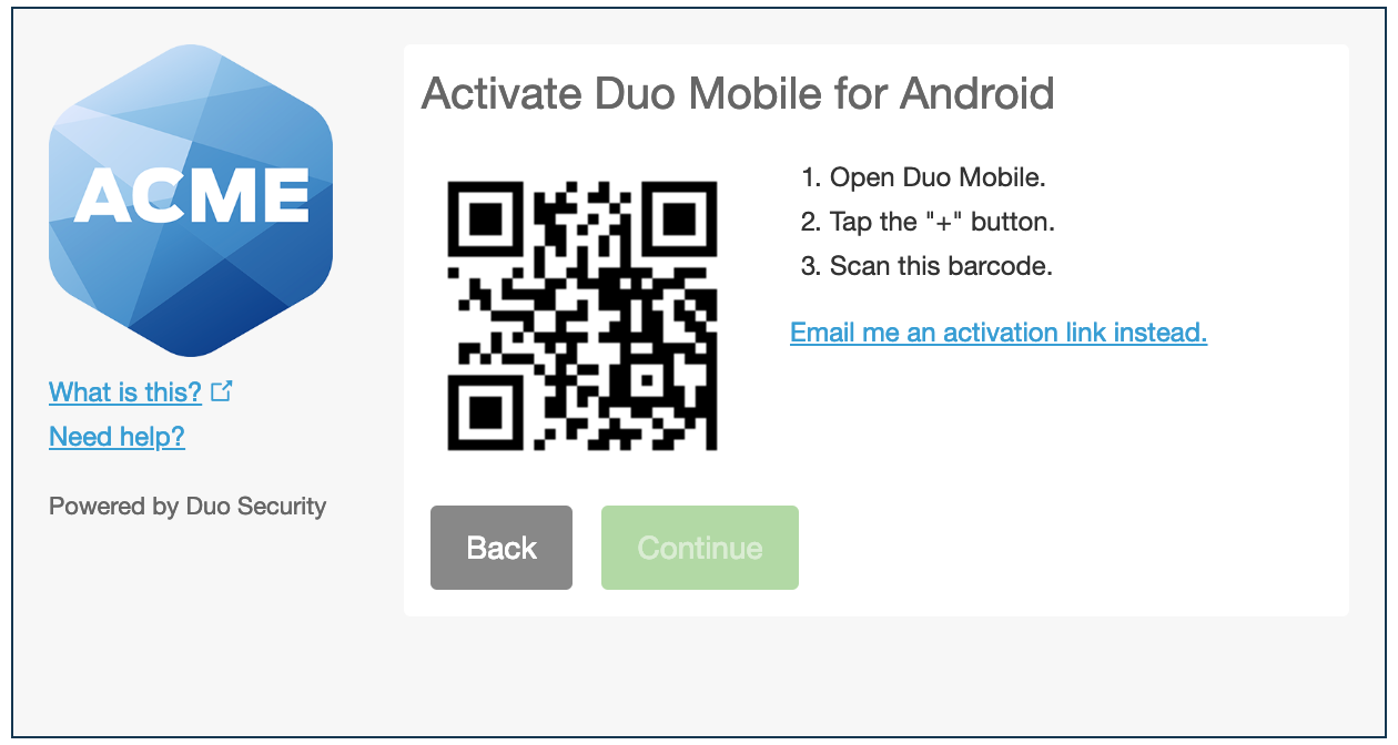 Duo - Activate Duo Mobile