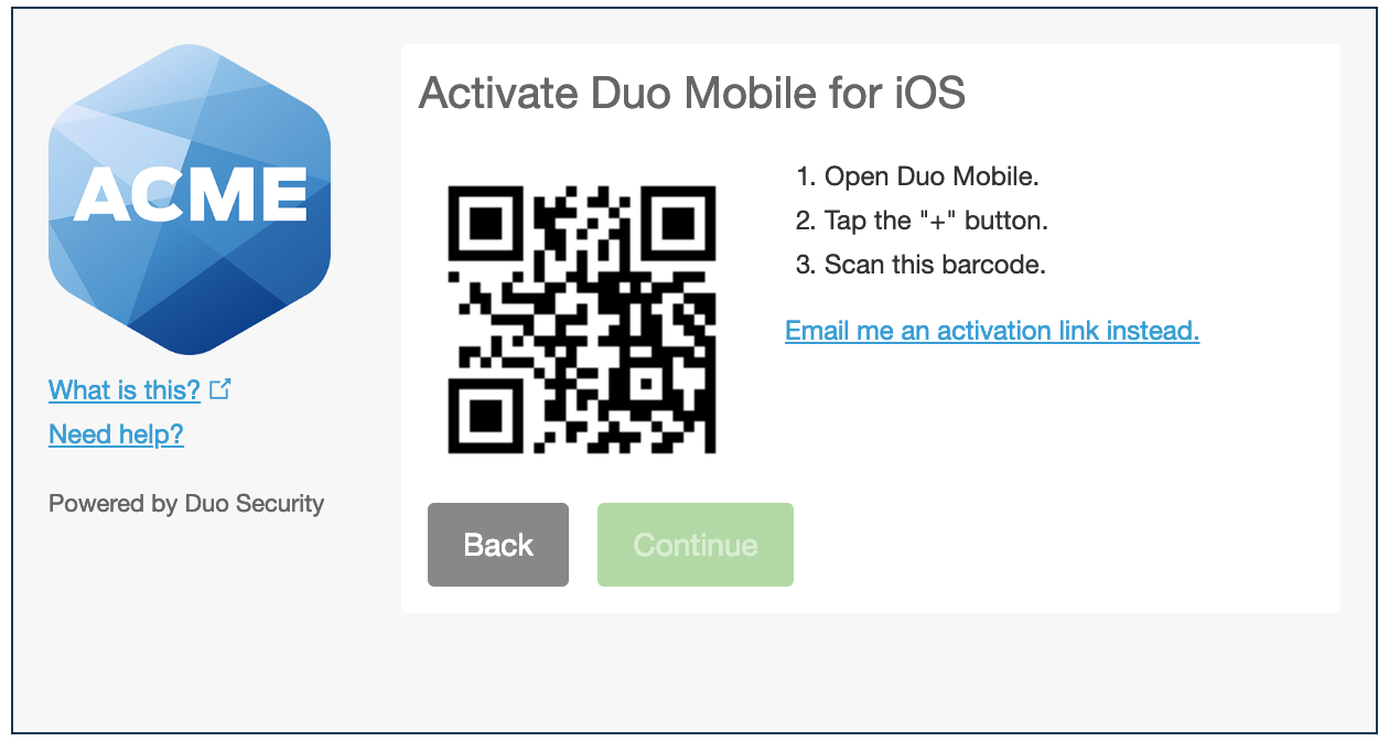 Using a Personal QR Code Activation