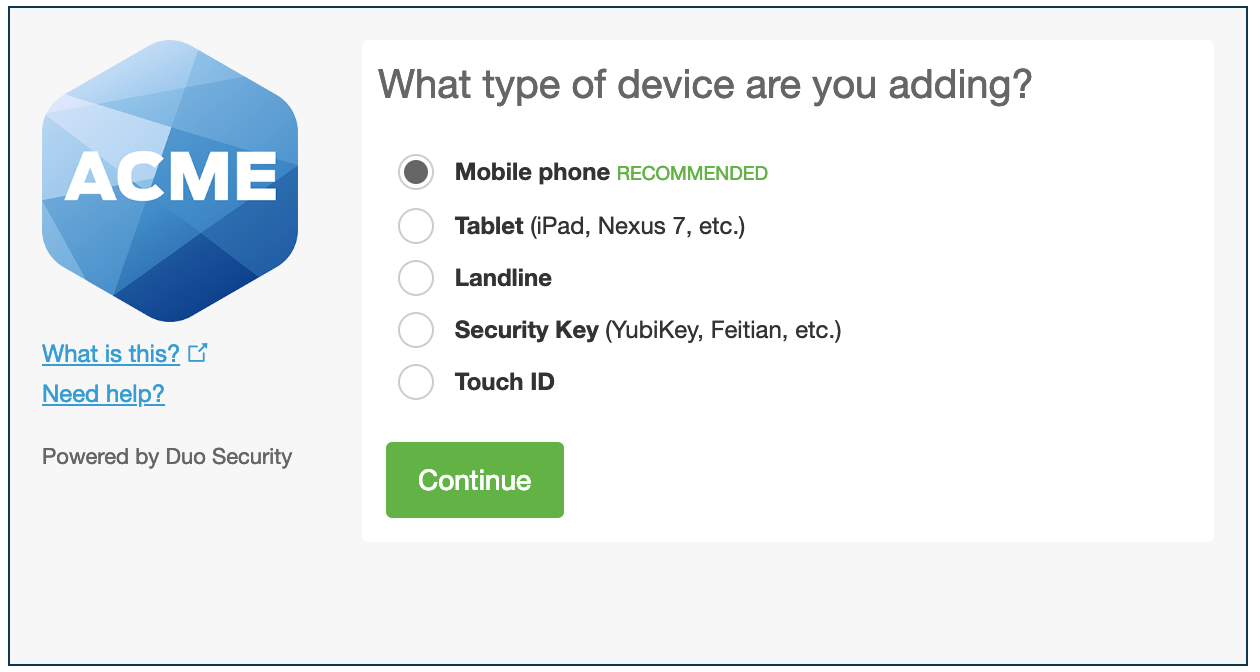 Select Device Type