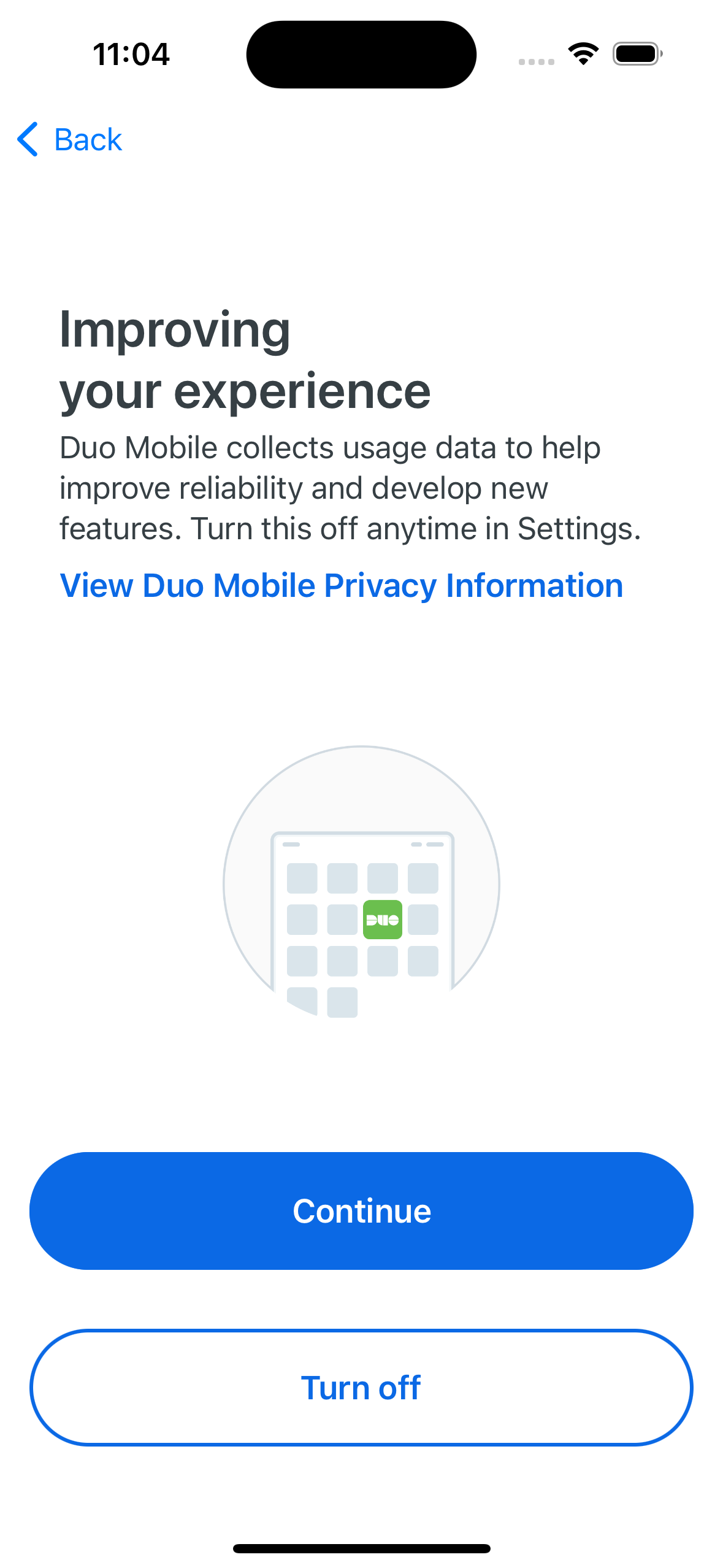 Allow Duo Mobile to Collect Usage Data