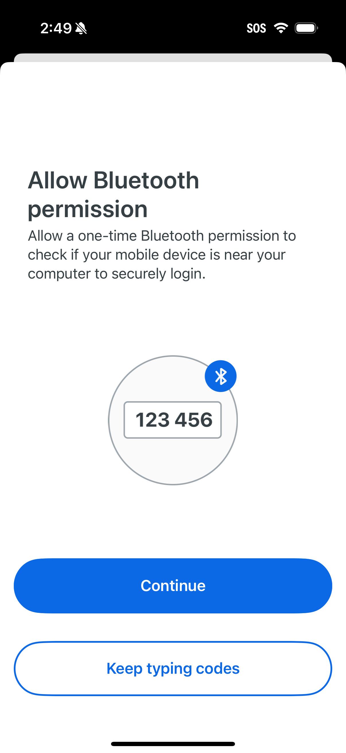 Verified Duo Push Allow Bluetooth Permission