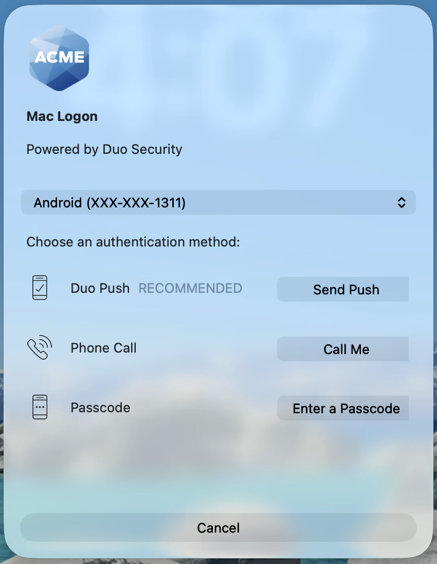 Duo Prompt on macOS Unlock