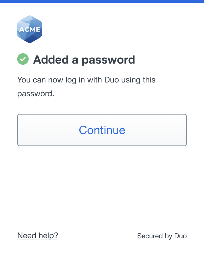 Password Added