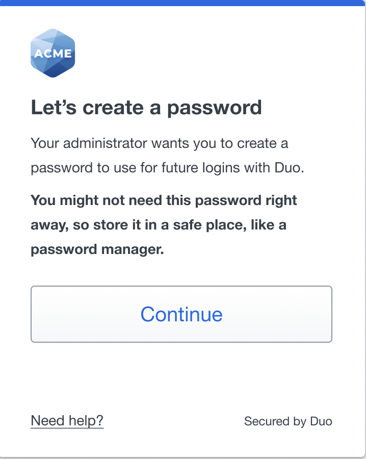 Password Create Link