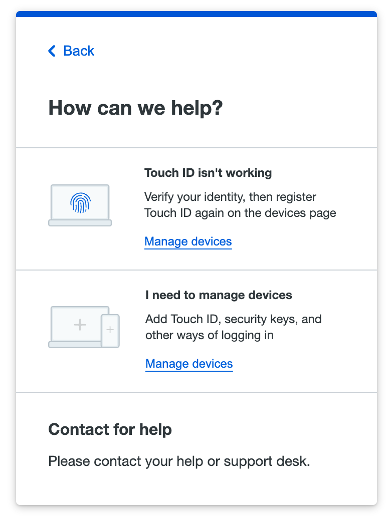 Passwordless Device Management Link