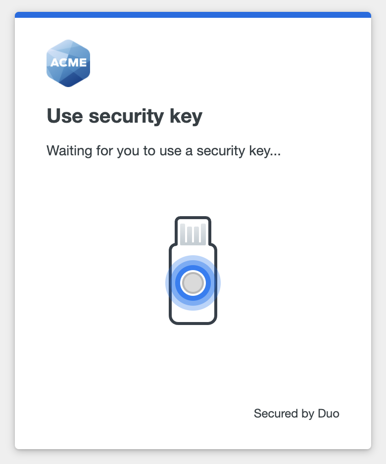 Duo Passwordless Security Keys Login