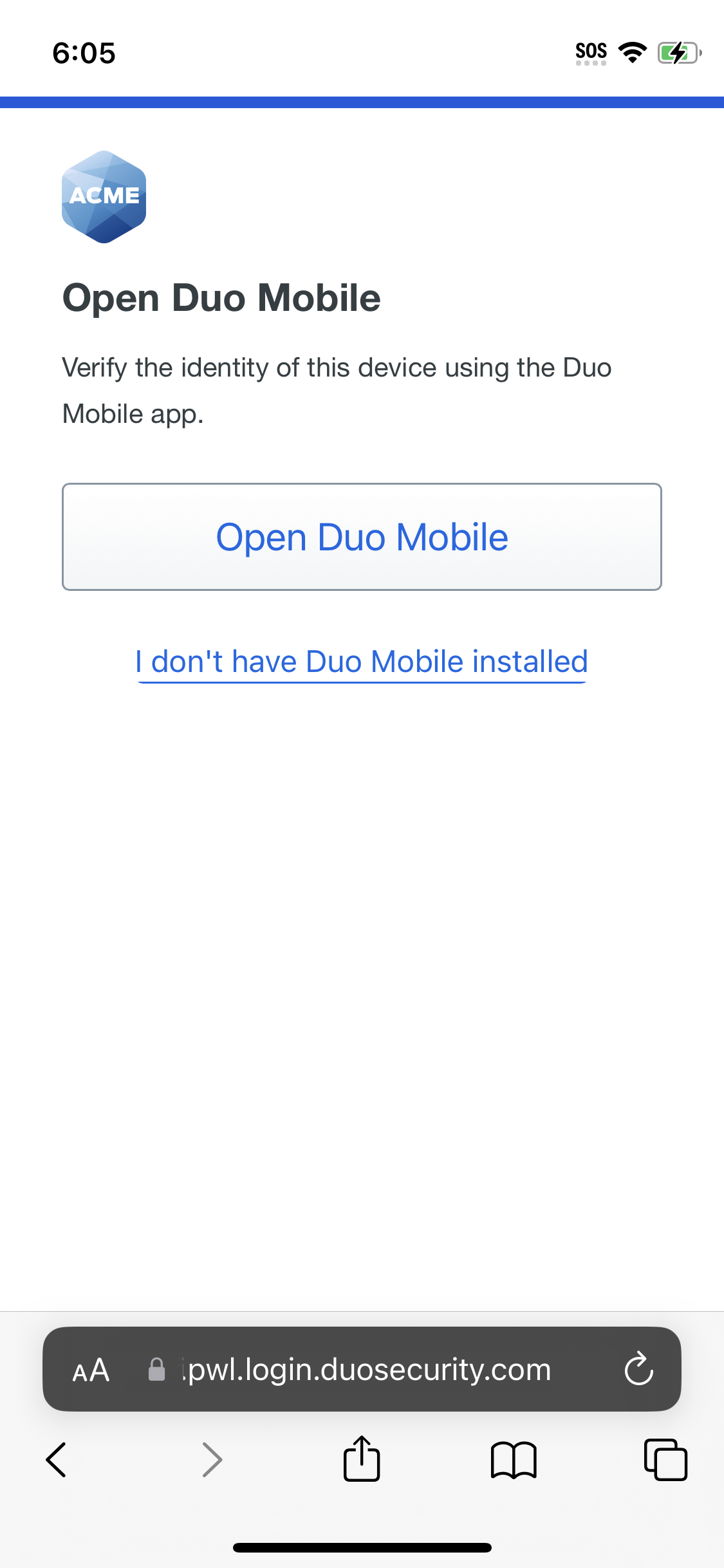 Duo Passwordless device verification with Duo Mobile