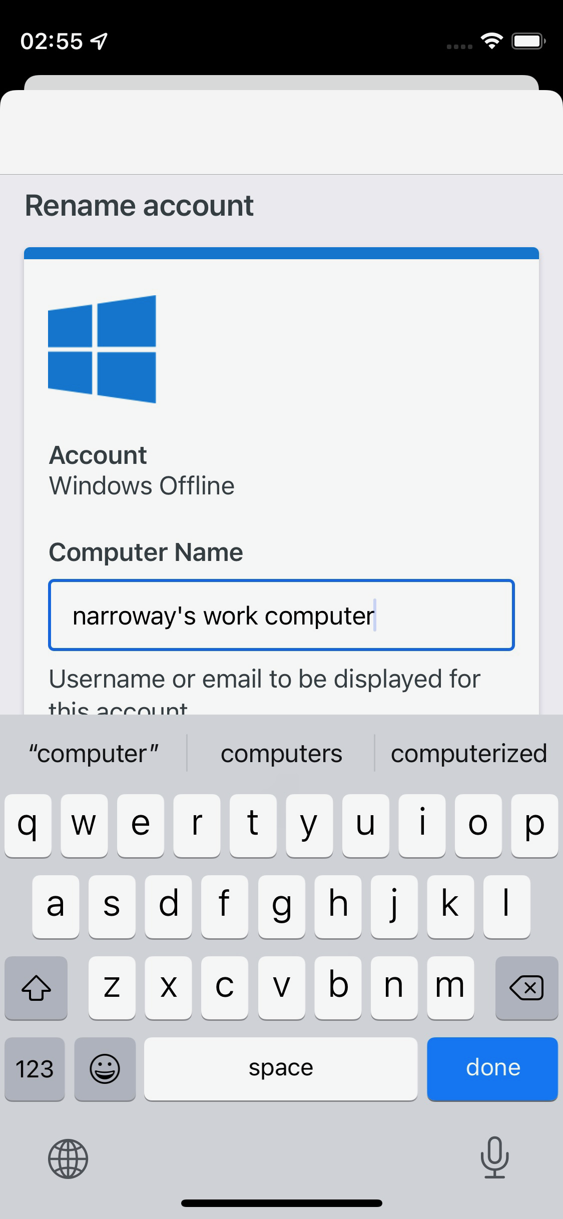 Duo Offline Access Activation - Name Account