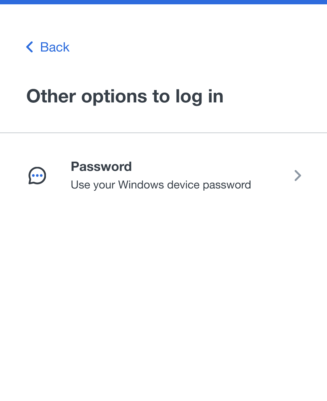 Passwordless OS Logon Other Options