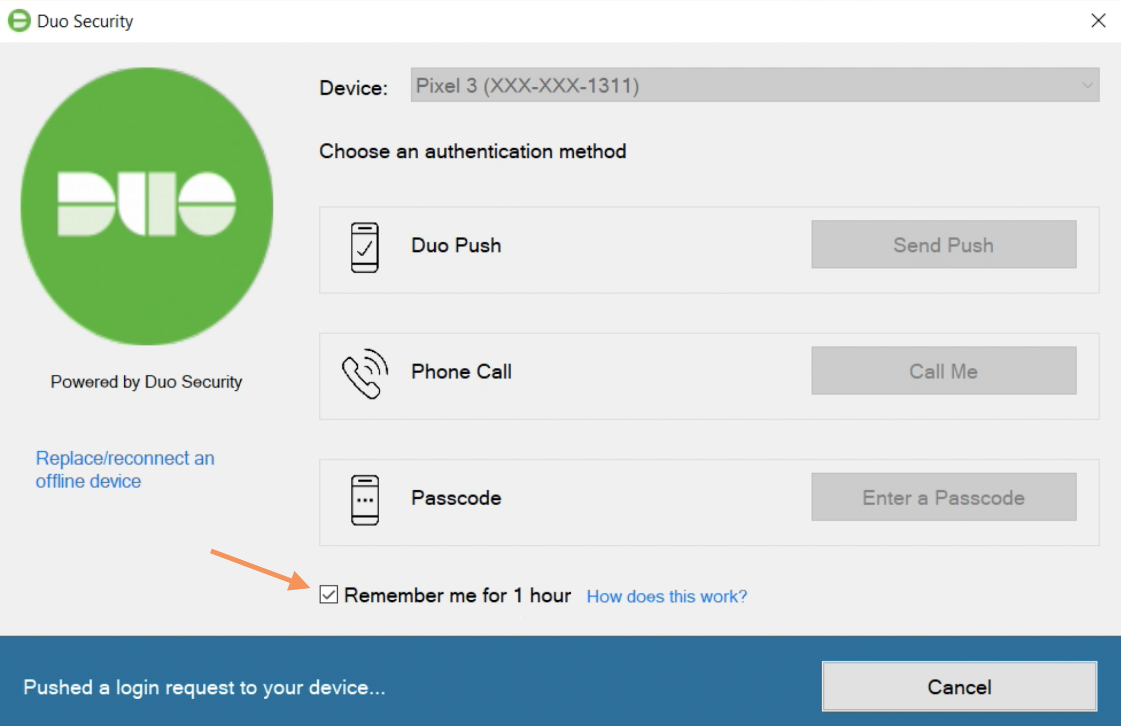 Sign-in options, Authentication