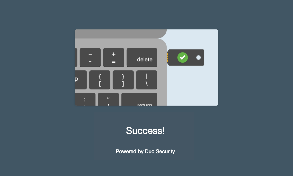 Security Key Enrollment Success