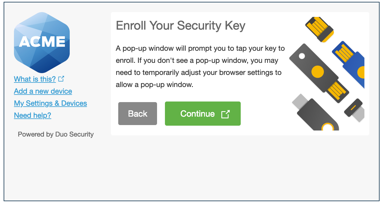 Security Key Enrollment