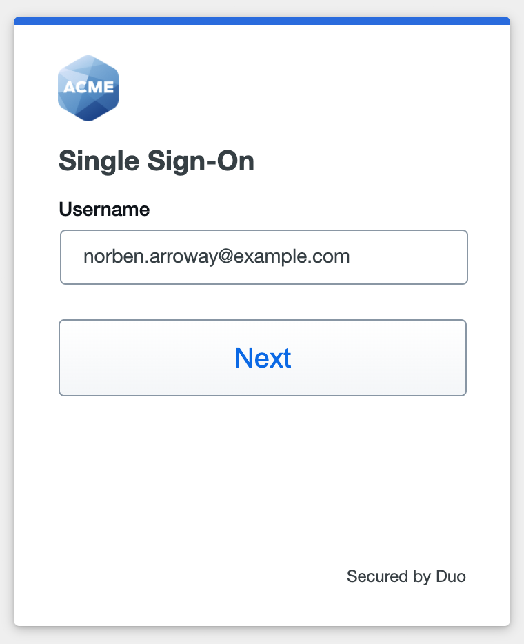 Duo Single Sign-On Username
