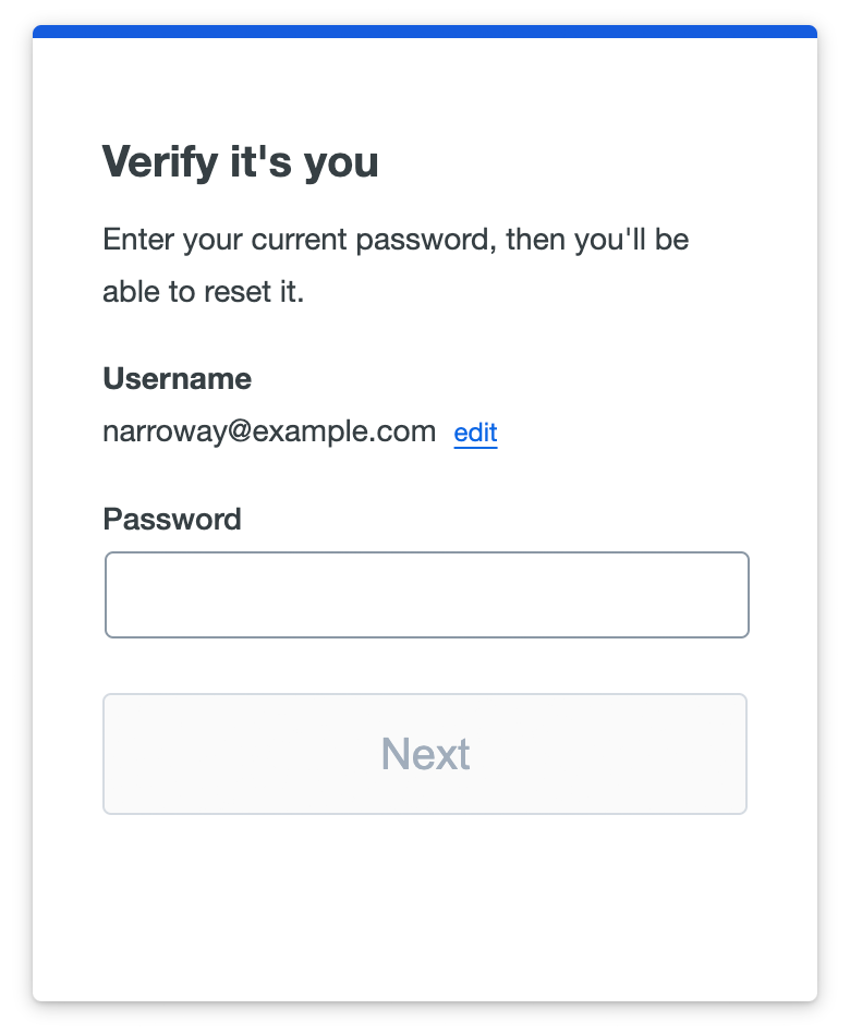 Duo Single Sign-On Verify Password for Reset