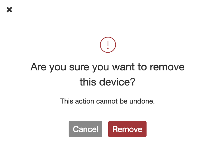 Confirm Device Deletion