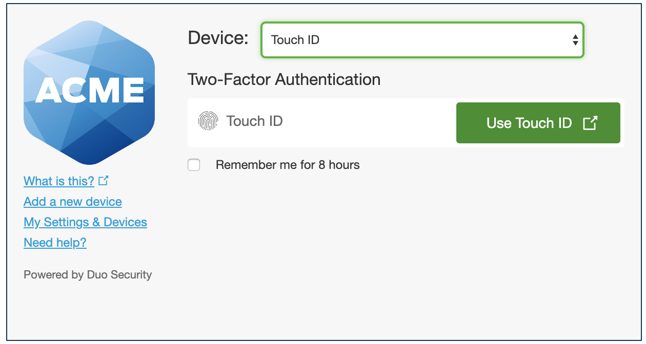 Begin Touch ID Authentication