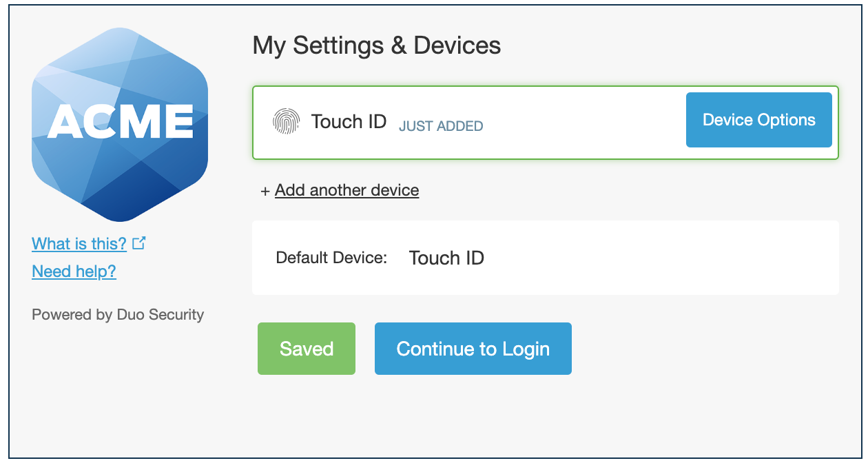 Touch ID Added