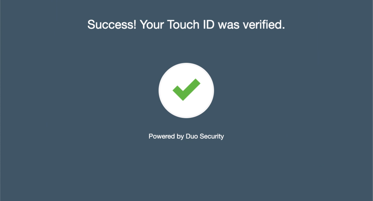 Touch ID Enrollment Success