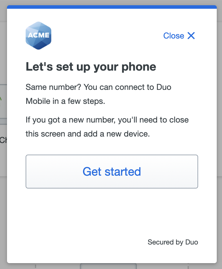 Start Duo Mobile Reactivation