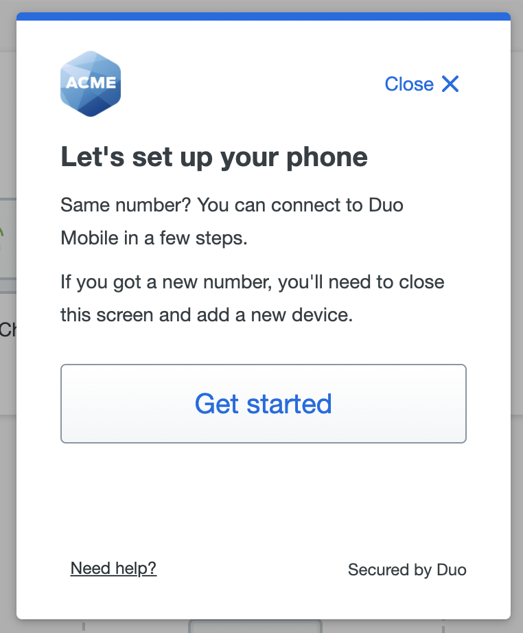 Start Duo Mobile Reactivation