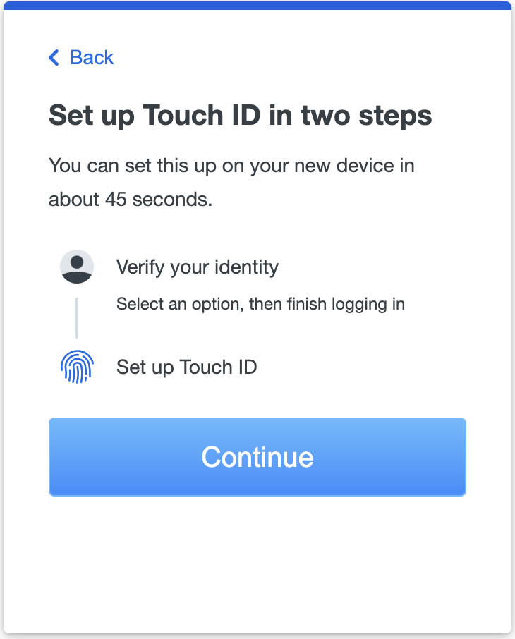 Setup Touch ID