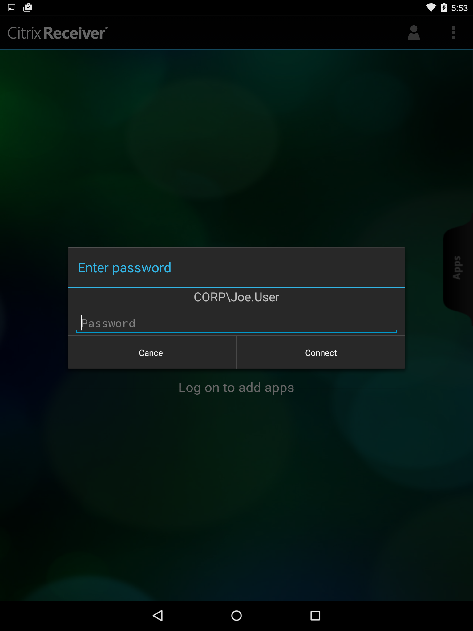Citrix Receiver Password Prompt